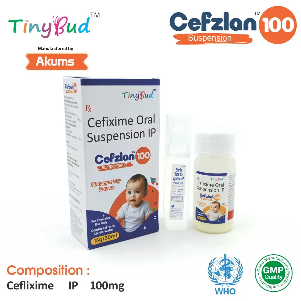 Cefixime 100mg/5ml Dry Syrup at Best Price in PCD Pharma Franchise for Antibiotics & Bacterial Infections.